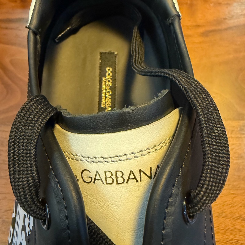 D&G黑白配色小牛皮鞋面球鞋-8