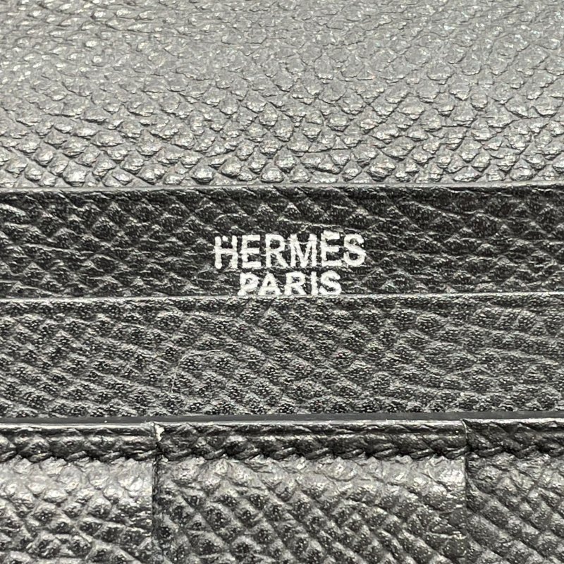 HERMES 愛馬仕 BRARN 雙折長夾 EPSOM 黑色 銀釦-14
