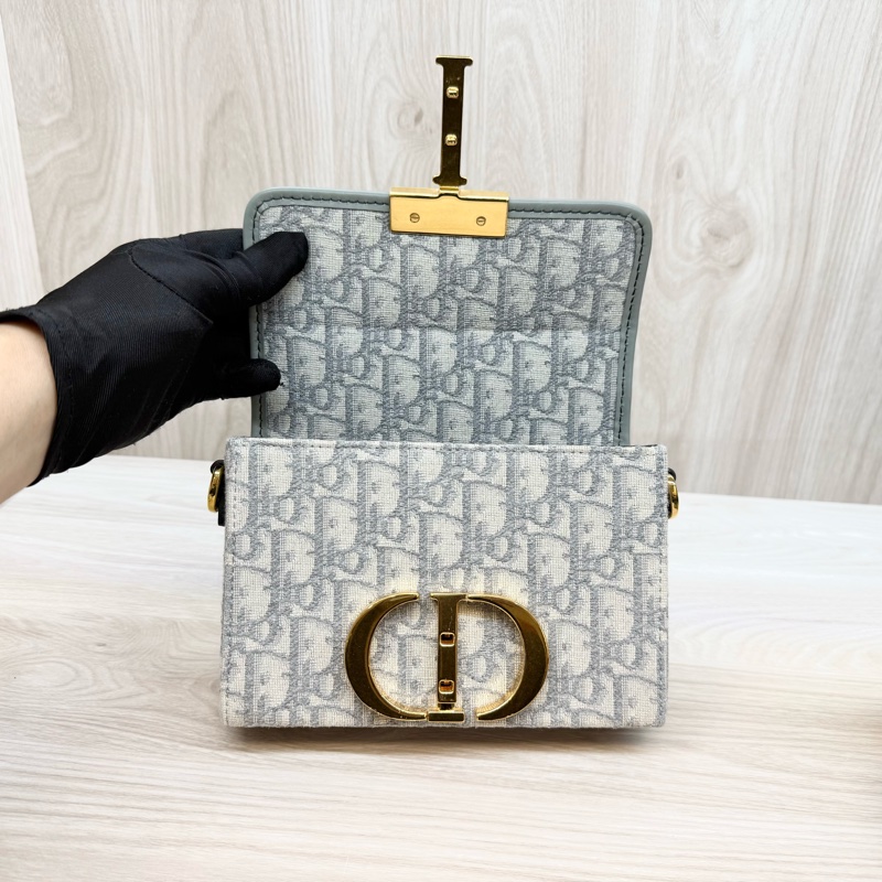 DIOR🩶灰緹花布30 Montaigne肩背包-7