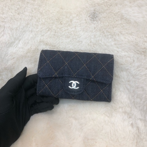 Chanel 牛仔卡包 芯片 XC375