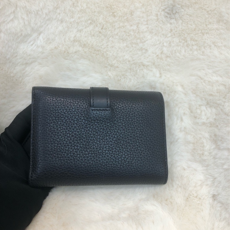Loewe 黑色牛皮銀包 XC398-1