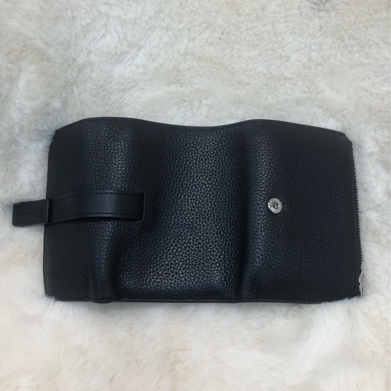 Loewe 黑色牛皮銀包 XC398-6