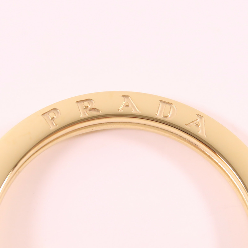 PRADA 【激減優惠】皮革/金屬Triangle Logo Keychain鎖匙扣-5