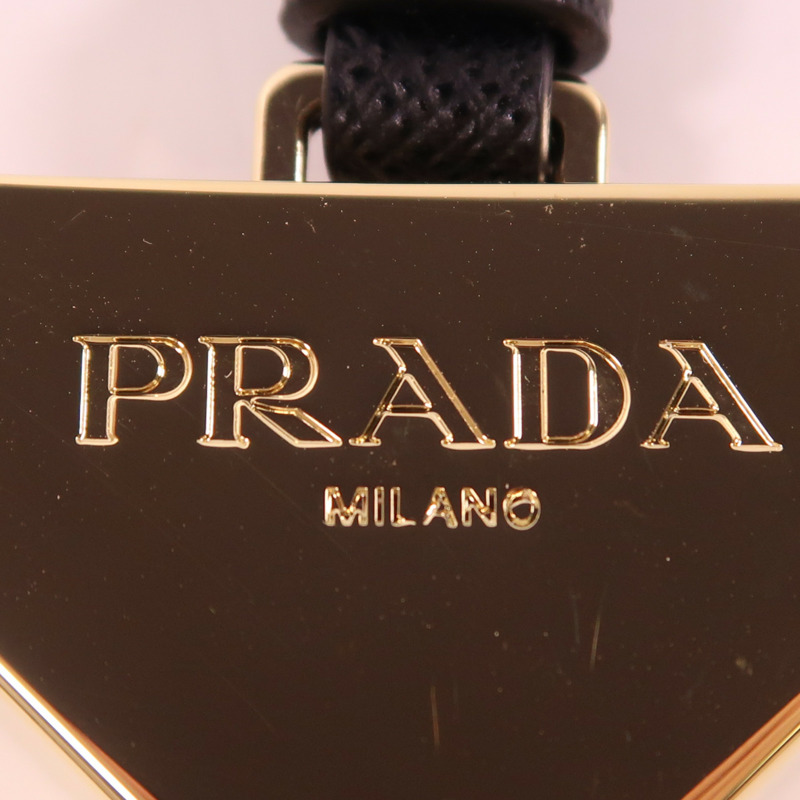 PRADA 【激減優惠】皮革/金屬Triangle Logo Keychain鎖匙扣-6