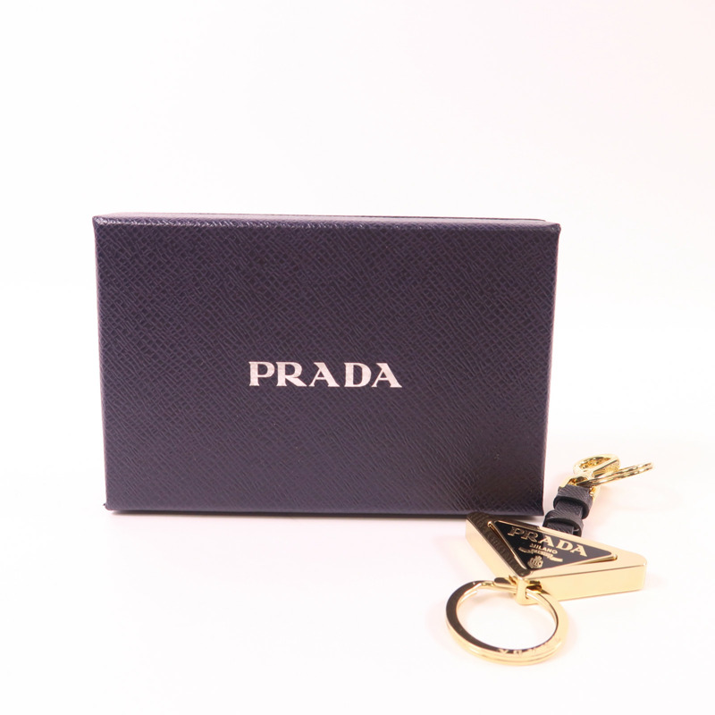 PRADA 【激減優惠】皮革/金屬Triangle Logo Keychain鎖匙扣-7