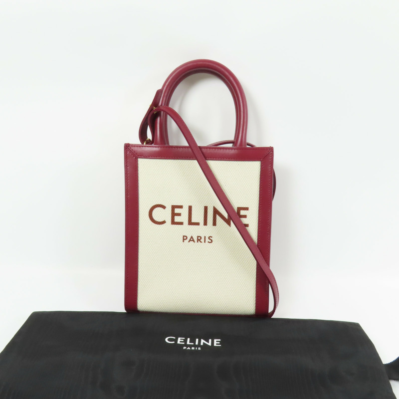 CELINE 【激減優惠】帆布Mini Vertical Cabas金扣手挽肩背兩用袋-13