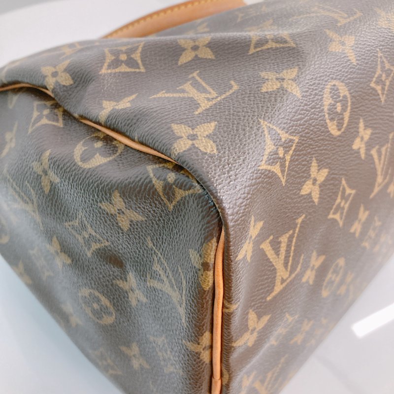 MS0715 Louis Vuitton 路易威登 枕頭包 旅行包 帆布塗層 經典老花 金扣 Speedy 30 Canvas Monogram x GHW-4