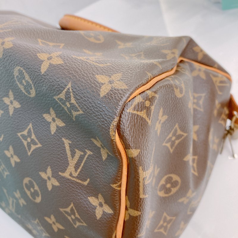 MS0715 Louis Vuitton 路易威登 枕頭包 旅行包 帆布塗層 經典老花 金扣 Speedy 30 Canvas Monogram x GHW-5