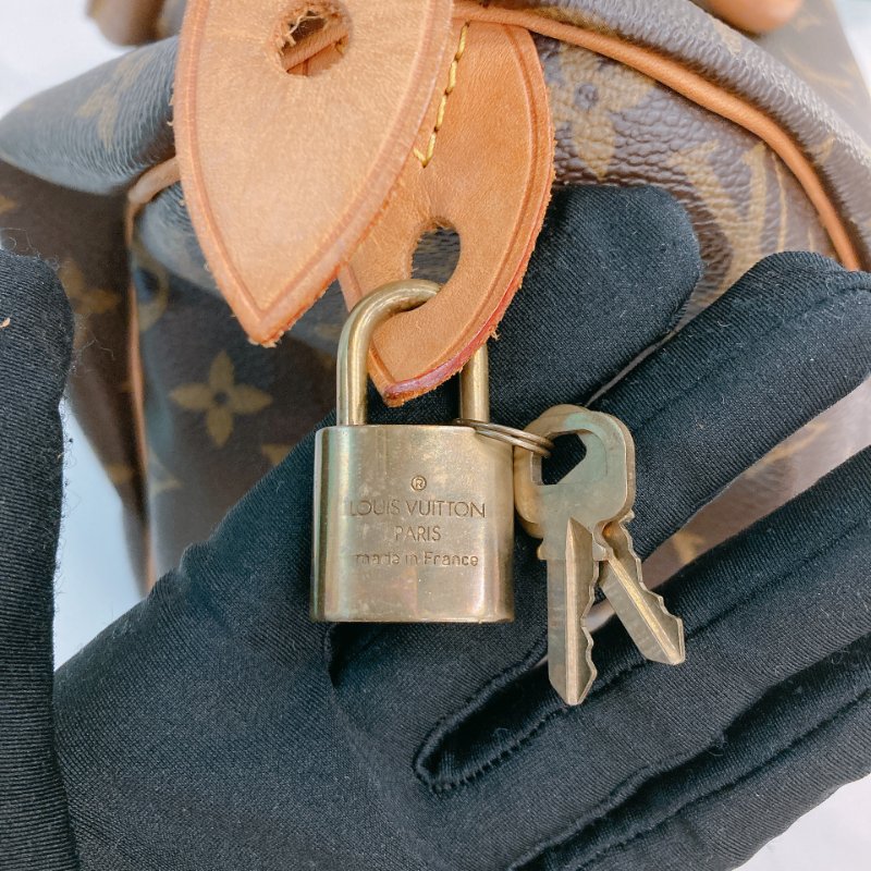 MS0715 Louis Vuitton 路易威登 枕頭包 旅行包 帆布塗層 經典老花 金扣 Speedy 30 Canvas Monogram x GHW-17