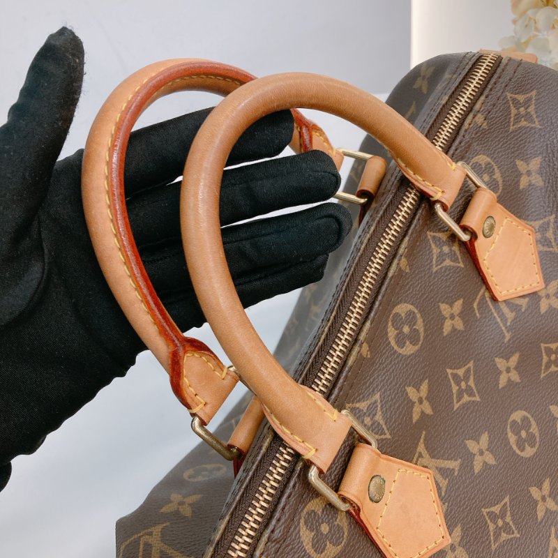 MS0715 Louis Vuitton 路易威登 枕頭包 旅行包 帆布塗層 經典老花 金扣 Speedy 30 Canvas Monogram x GHW-20