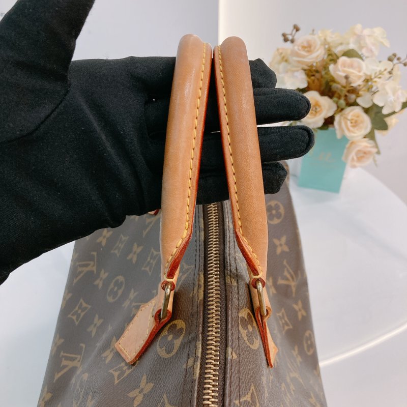 MS0715 Louis Vuitton 路易威登 枕頭包 旅行包 帆布塗層 經典老花 金扣 Speedy 30 Canvas Monogram x GHW-22