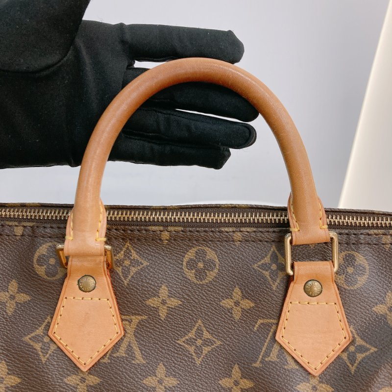 MS0715 Louis Vuitton 路易威登 枕頭包 旅行包 帆布塗層 經典老花 金扣 Speedy 30 Canvas Monogram x GHW-24