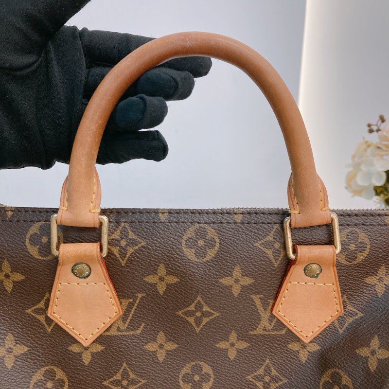 MS0715 Louis Vuitton 路易威登 枕頭包 旅行包 帆布塗層 經典老花 金扣 Speedy 30 Canvas Monogram x GHW-25