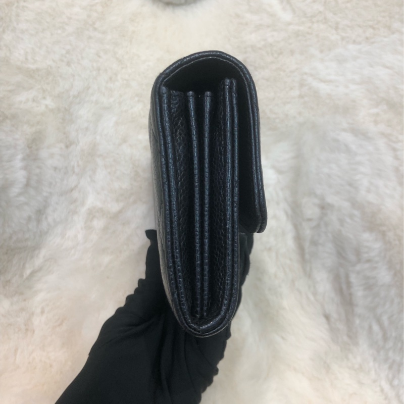Chanel 黑銀荔牛長銀包 XC376-2