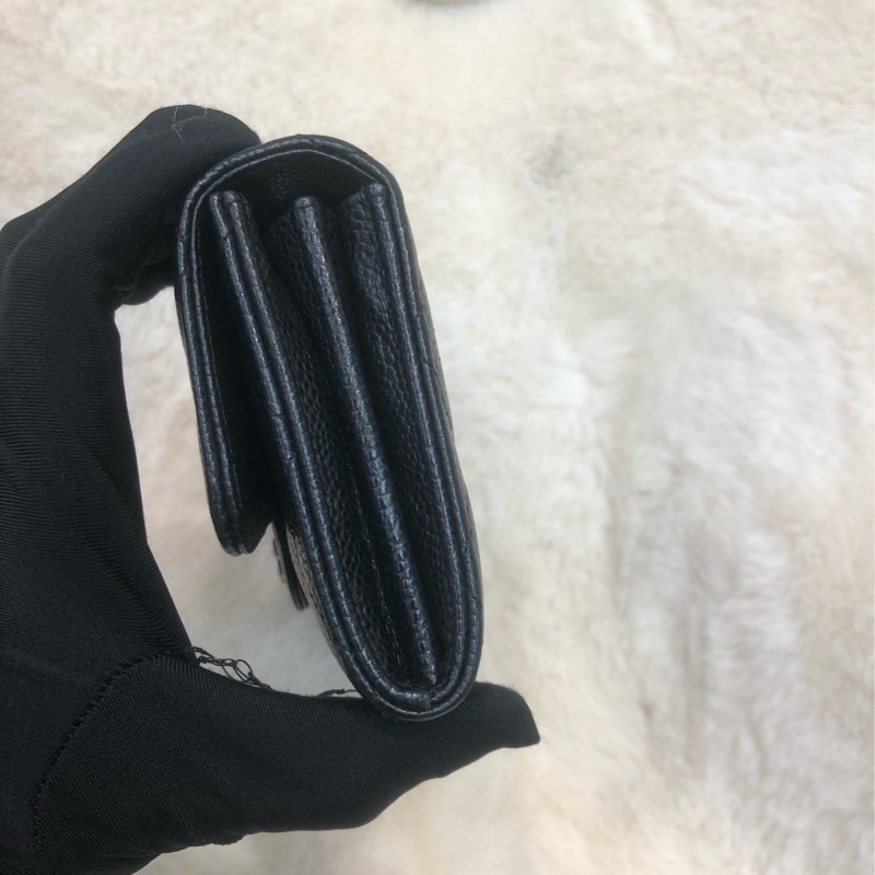 Chanel 黑銀荔牛長銀包 XC376-3