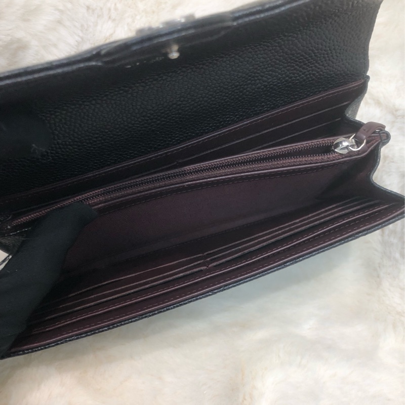 Chanel 黑銀荔牛長銀包 XC376-18
