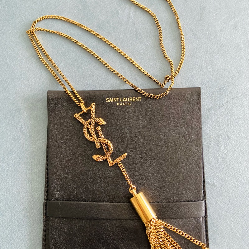 ~~Saint Laurent YSL 經典品牌大logo 流蘇長項鍊~~-1