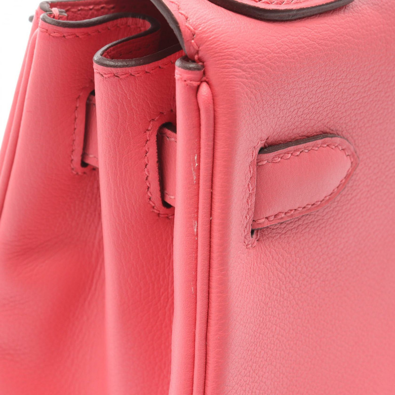 愛馬仕 Kelly 28 肩背包 Evercolor 皮革 粉紅玫瑰杜鵑花色 SHW 二手 Y-7