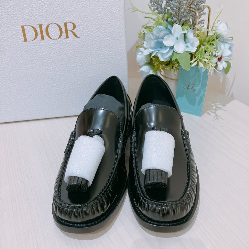 TK2039	Christian Dior 迪奧全皮樂福鞋 D-Academy Loafer Black Brushed Calfskin Size 38-1