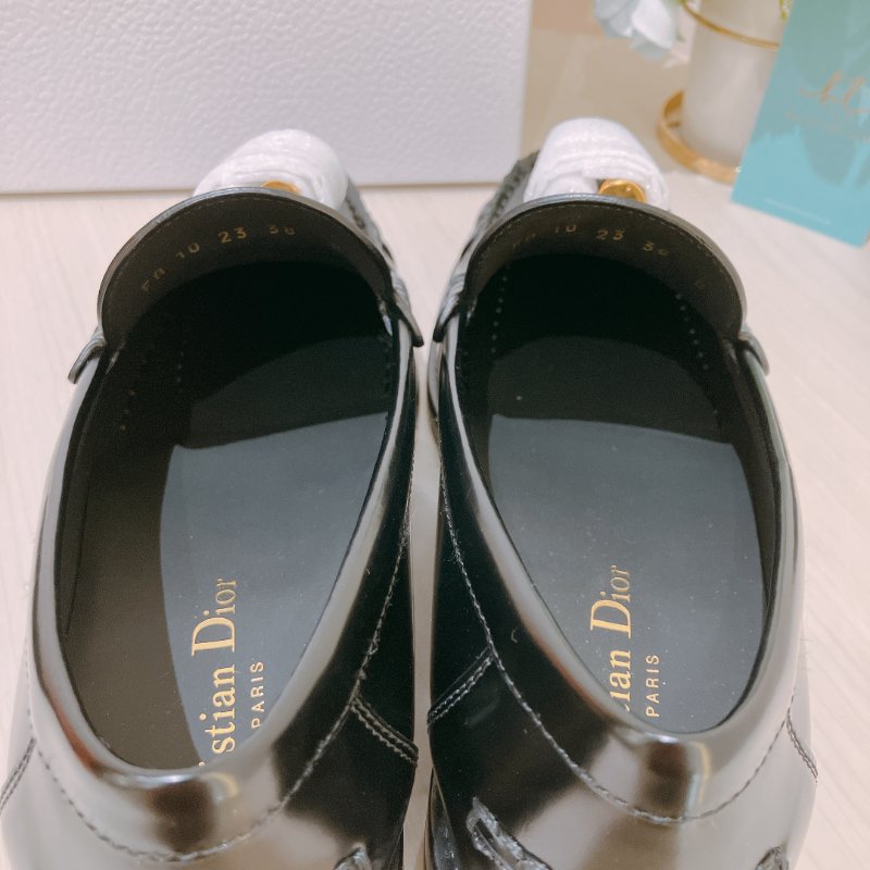 TK2039	Christian Dior 迪奧全皮樂福鞋 D-Academy Loafer Black Brushed Calfskin Size 38-9