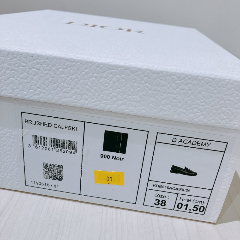 TK2039	Christian Dior 迪奧全皮樂福鞋 D-Academy Loafer Black Brushed Calfskin Size 38-10