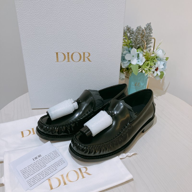 TK2039	Christian Dior 迪奧全皮樂福鞋 D-Academy Loafer Black Brushed Calfskin Size 38-11