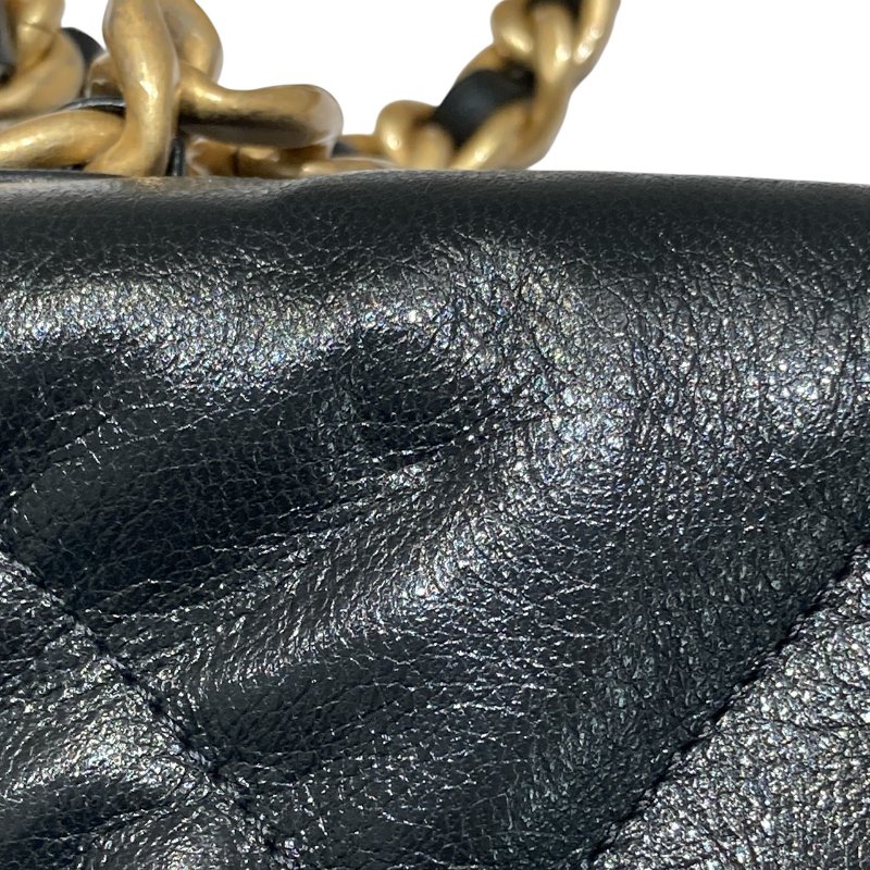 CHANEL 香奈兒 AS1160 19 BAG 26CM 菱格紋 黑色 皮穿鍊 金色金屬-5