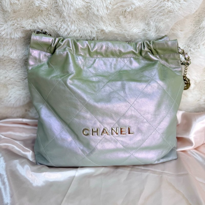Chanel 22bag 漸變珠光綠-1