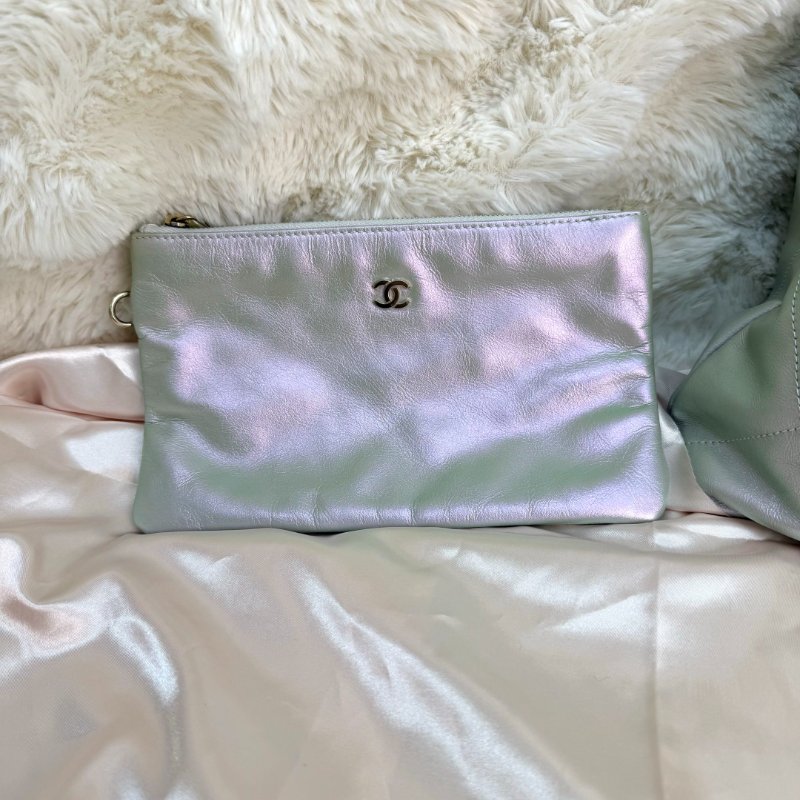 Chanel 22bag 漸變珠光綠-6
