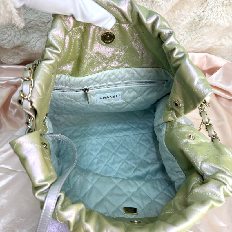 Chanel 22bag 漸變珠光綠-7
