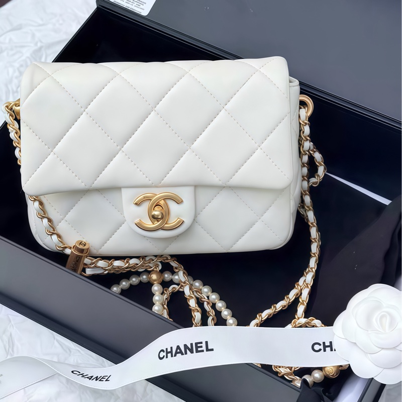 CHANEL 21K 白色珍珠仙女包🤍99新💫-5