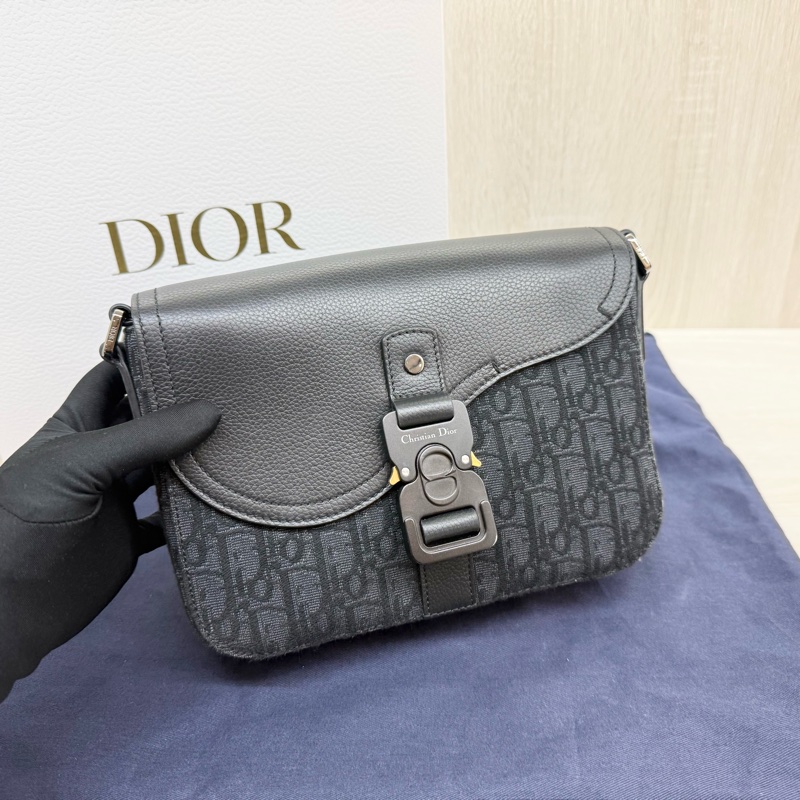 Dior黑色 Saddle 小型翻蓋郵差包1ADPO049YKS-5