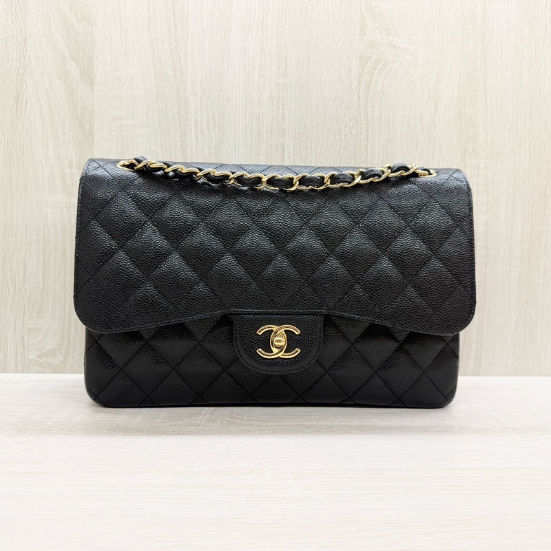 CHANEL黑金荔枝皮JUMBO COCO30cm/A58600-1