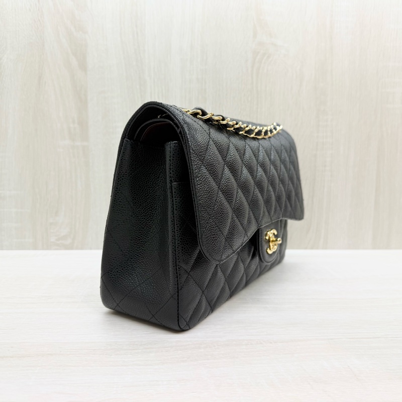 CHANEL黑金荔枝皮JUMBO COCO30cm/A58600-3