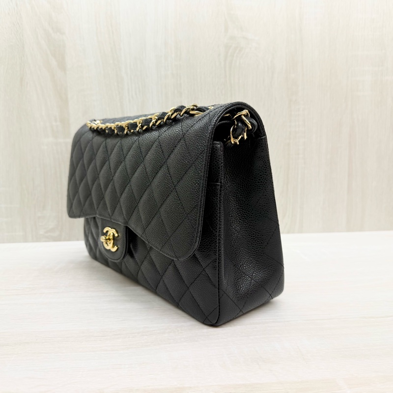 CHANEL黑金荔枝皮JUMBO COCO30cm/A58600-4