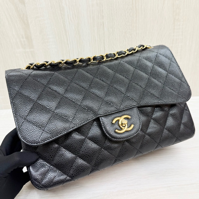CHANEL黑金荔枝皮JUMBO COCO30cm/A58600-5