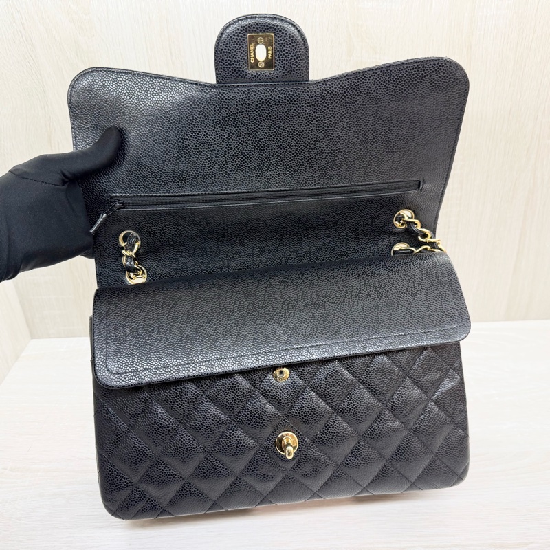 CHANEL黑金荔枝皮JUMBO COCO30cm/A58600-7