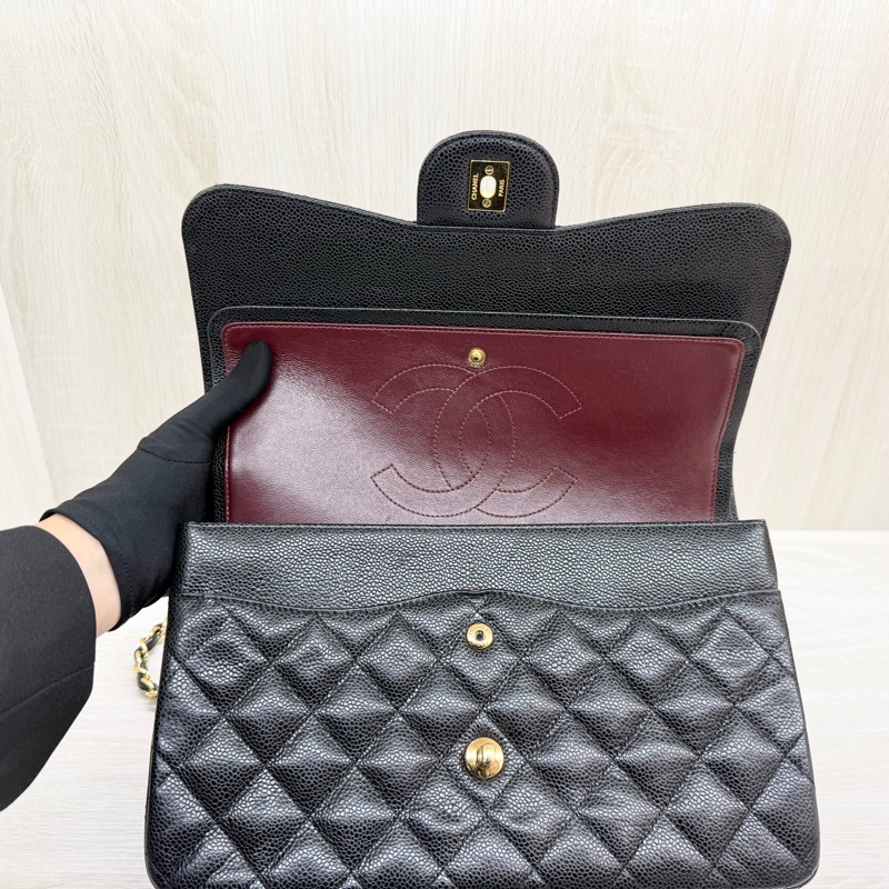 CHANEL黑金荔枝皮JUMBO COCO30cm/A58600-8