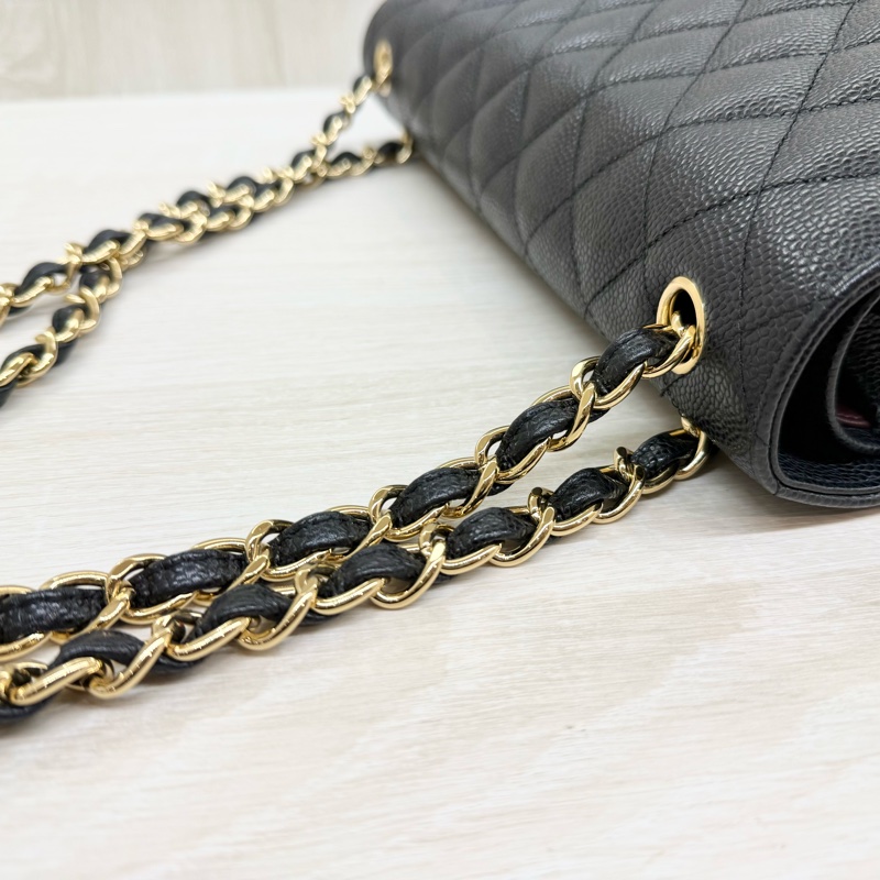 CHANEL黑金荔枝皮JUMBO COCO30cm/A58600-12