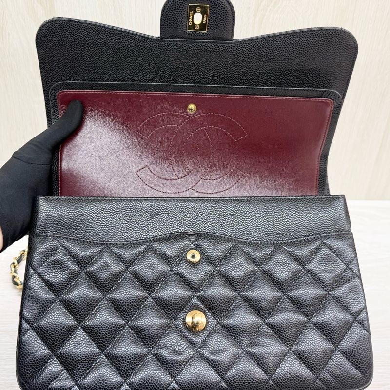 CHANEL黑金荔枝皮JUMBO COCO30cm/A58600-17