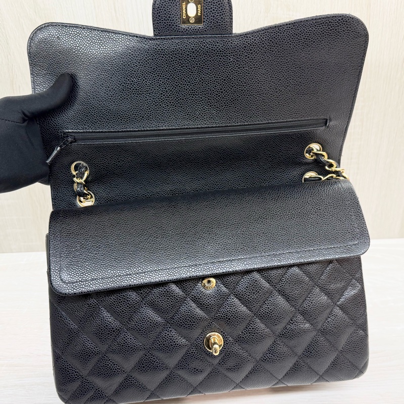 CHANEL黑金荔枝皮JUMBO COCO30cm/A58600-18