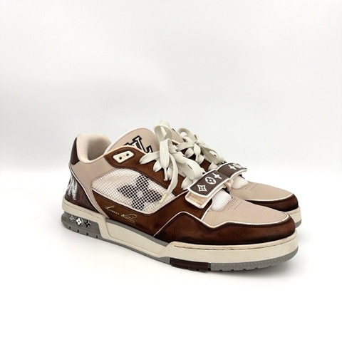 LV/路易威登Trainer 皮革 男款 棕灰色鞋墊後配 44碼