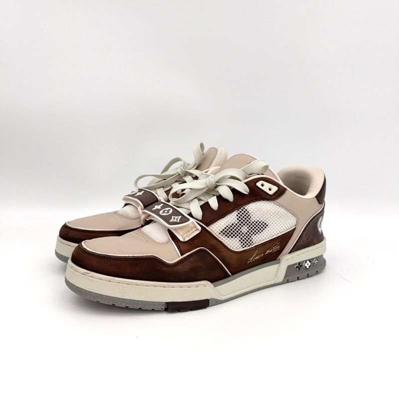 LV/路易威登Trainer 皮革 男款 棕灰色鞋墊後配 44碼-1