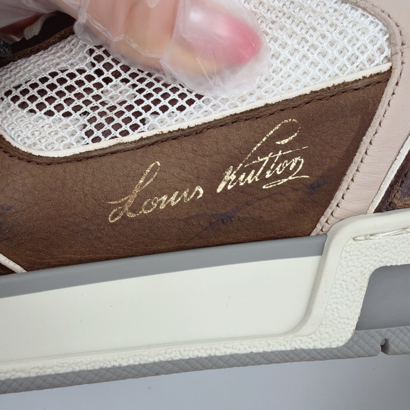 LV/路易威登Trainer 皮革 男款 棕灰色鞋墊後配 44碼-3