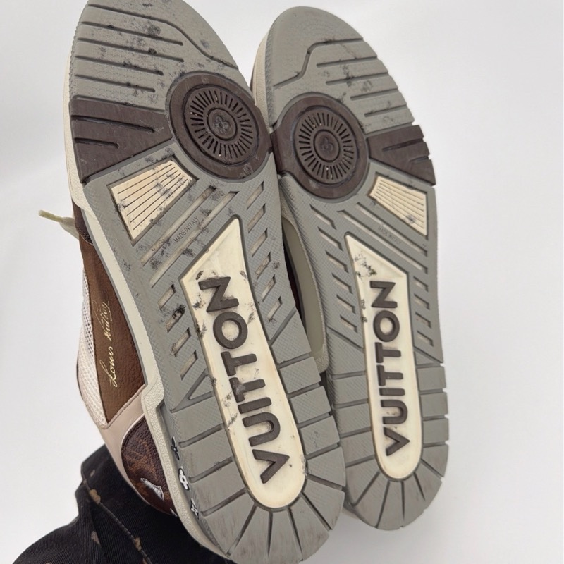LV/路易威登Trainer 皮革 男款 棕灰色鞋墊後配 44碼-7