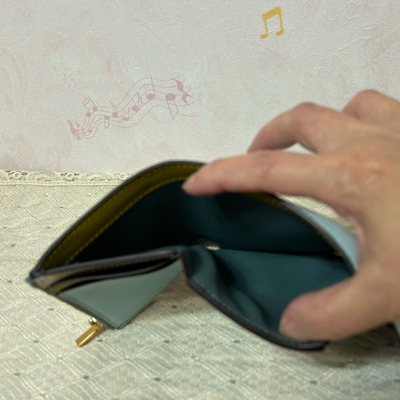 TORY BURCH 立體LOGO撞色皮革三折扣式小短夾-3