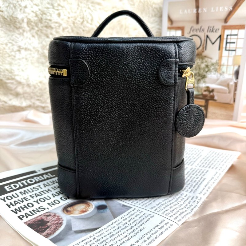 Chanel Vanity Case 化妝包 黑色 牛皮 中號 豎版-2