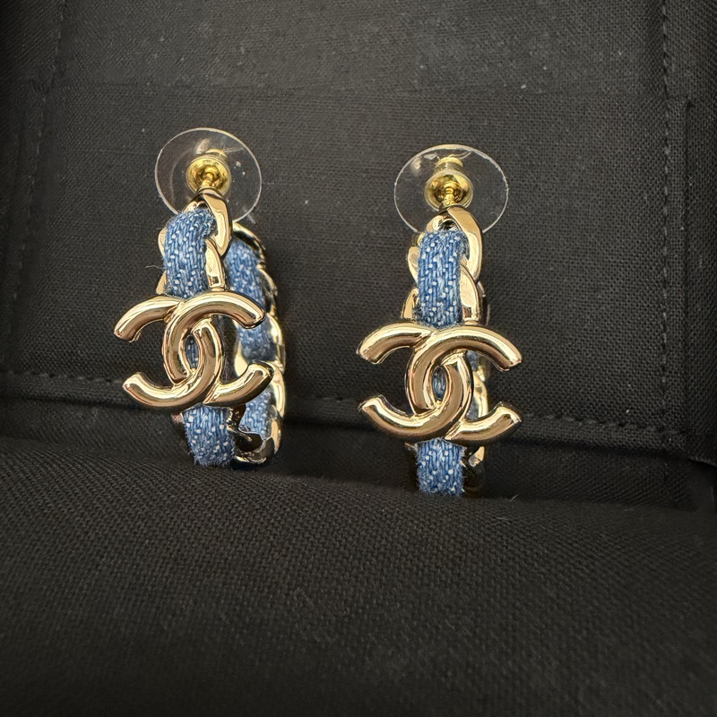 Chanel 牛仔耳環-1