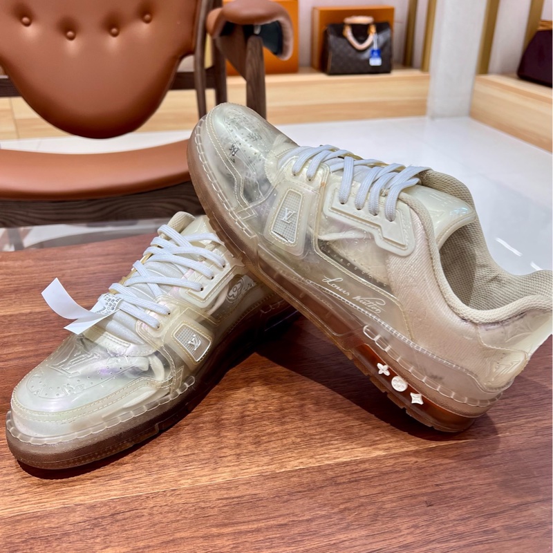 Lv  /路易威登 Trainer Monogra PU透明白色鞋 欧码10 /44码-0
