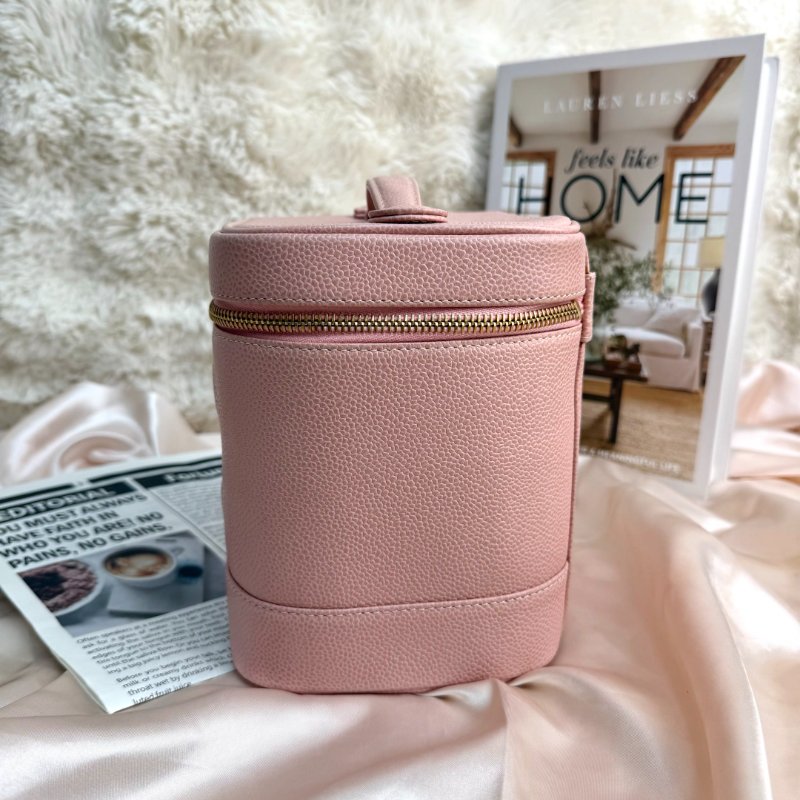 Chanel Vanity Case 化妝包 粉色 牛皮 中號 豎版-3